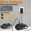 Cordless Leaf Blower Handheld Battery Powered Air Blower Max 124Mph 300Cfm With 2 Adjustable Speeds 2Pcs 18V 2000Ma Battery And Charger