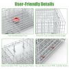Humane Trap Cage Catch Release Live Animal Rodent Cage Collapsible Galvanized Wire with Gloves Cats Raccoons Beavers Groundhogs Foxes Armadillos