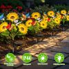 Solar Sunflower Lights Outdoor Waterproof Warm White Lights With 2 Lighting Modes Ip44 Decorative Solar Flower Lights For Yard Patio Porch Garden