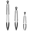 Tongs Stainless Steel Locking Food Tongs 3Pcs with Silicon Tips Bpa Free Non-Stick Bbq Cooking Grilling Locking Food Tongs High Heat Resistant