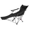 Reclining Camping Chair With Footrest 4-Position Adjustable Outdoor Folding Chair Heavy Duty Portable Camping Lounge Chair With Headrest Cup Holder
