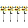 Solar Sunflower Lights Outdoor Waterproof Warm White Lights With 2 Lighting Modes Ip44 Decorative Solar Flower Lights For Yard Patio Porch Garden