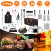 Griddle Accessories Kit Flat Top Grill Accessories 31Pcs Camp Chef With Spatulas Griddle Press Basting Cover Spice Shakers Vegetable Forks