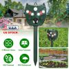 Ultrasonic Solar Animal Repeller Outdoor Mole Snake Squirrel Mouse Chaser Waterproof Bird Deer Dog Cat Deterrent With 5 Gears For Farm Garden Yard