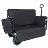 Folding Wagon Cart With Bench Seat 3-In-1 Includes 1 Ice Pack, 500Lbs Heavy-Duty Utility Wagon, 180L Capacity All-Terrain Wheels