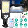 Solar Wall Light Outdoor 9 Cob Beads Pir Motion Sensor Remote Control Wireless Lamps Ip45 Waterproof Lighting For Garage Front Door Garden Pathway
