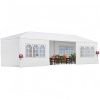 Outdoor Waterproof Canopy Gazebo Patio Party Tent With 6 Window Sidewalls 30′L × 10′W × 8.2′H , 2 Zipper Walls For Wedding, Backyard Event & Temporary