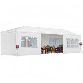 Outdoor Waterproof Canopy Gazebo Patio Party Tent With 6 Window Sidewalls 30′L × 10′W × 8.2′H , 2 Zipper Walls For Wedding, Backyard Event & Temporary