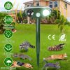 Solar Ultrasonic Animal Repeller Pir Sensor Animal Repellent Chaser With Flashing Light Ipx4 Waterproof For Chasing Deer Raccoon Squirrel Rat Skunk