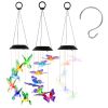 Solar Hummingbird Butterfly Dragonfly Wind Chimes 3Pack 7 Color Changing Wind Chime For Outside Waterproof Garden Yard Decor