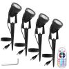 Color Changing Stake Landscape Lights 4Pcs Ip65 Waterproof Led with Remote Control 16 Color Dynamic Lights Lawn, Backyard, Pathway, and Garden