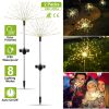 Solar Powered Starburst / Firework Lights 240 Led Garden Path Decor Lights 2Pcs