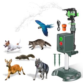 Solar Powered Motion Sensor Animal Repellent Sprinkler With Flashing Light Outdoor Animal Deterrent For Cats Dogs Squirrels Birds Raccons Deer