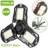 Led Garage Light, Imountek E26/E27 80W 7000Lm 6500K Garage Ceiling Light Deformable Workshop Lamp Die Cast Aluminum Led Ceiling Light Bulbs With 3 Adj