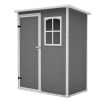 Resin Outdoor Storage Shed 5X3Ft with Floor Lockable Garden Shed With Window Sloped Roof Weather-Resistant Tool Shed For Garden Tools, Supplies, ETC.