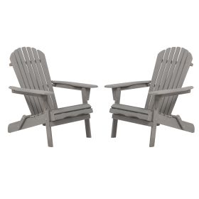 Outdoor Folding Hemlock Wood Adirondack Chairs With Pre-Assembled Backrest 2pcs 220 Lbs Capacity Patio Chairs Garden Backyard Porch Deck Fire