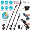Cordless Pruning Shear And Electric Chainsaw 4 In 1 with Max 5.5Ft Extension Poles 4” 6” Pole Saw Brushless Pruning Shear With 2Pcs 3.0Ah Ba