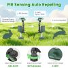 Solar Powered Motion Sensor Animal Repellent Sprinkler With Flashing Light Outdoor Animal Deterrent For Cats Dogs Squirrels Birds Raccons Deer