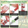 2-In-1 Pole Saw & Fruit Picker With 1.3-9.6Ft Extendable Stainless Steel Pole Manual Tree Pruner With 65Mn Steel Blade Fruit Picking Basket