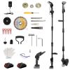 Cordless Electric Pole Saw & Mini Chainsaw & Grass Trimmer Kit 3-In-1 Adjustable Length 2Pcs 21V 1500Mah Batteries 4In 6In Chains Saw Blade 5Pcs