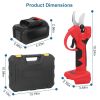 Cordless Rechargeable Pruning Shears 21V 40mm 1.57 in Tree Branch Cutter With 2 Batteries Sharpening Stone Garden Backyard Hedge
