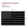 All Black American Flag 3X5Ft Uv Protection Black USA Flag Double Side Printing Fade Resistant with Brass Grommets NO QUARTER