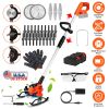 Cordless Grass Trimmer With Wheels 2Pcs 3.0Ah Batteries Rechargeable 3 Types Of Blades Head Angle Adjustable Lightweight