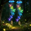 Solar Hummingbird Wind Chime With Aluminum Tubes 7 Color Changing Wind Chime For Outside Ip44 Waterproof Outdoor Garden Yard Decor