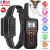 Waterproof Pet Beep Vibration Electric Shock Collar 3280Ft 3 Channels Rechargeable Transmitter Receiver Trainer With Flashing light