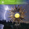 Solar Powered Sun Stake Lamp Ip54 Waterproof Decorative Lamp Crackle Glass Globe Stake Lights For Garden Lawn Yard Driveway