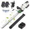 Cordless Rechargeable Hedge Bush Grass Shrub Trimmer 20in 21V with Dual-Action Blades 0.6In Cutting Diameter Safety Lock