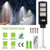 Solar Street Path Light Outdoor 180Leds Radar Sensor Remote Control Wireless Lamps Ip65 Waterproof Lighting For Garage Front Door Garden Pathway