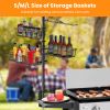 Griddle Caddy Paper Towel Holder Hook Baskets Bbq Accessories Storage Rack Vertical Standing Bbq Organizer Grill Utensil Storage