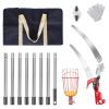 2-In-1 Pole Saw & Fruit Picker With 1.3-9.6Ft Extendable Stainless Steel Pole Manual Tree Pruner With 65Mn Steel Blade Fruit Picking Basket