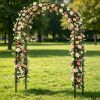 2Pack 7.87Ft H X 4.59Ft W Adjustable Metal Garden Arches Diy Outdoor Trellis For Climbing Plants Wedding Arch Decoration Iron Arbor For Backyard Garde