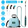 Battery Operated Portable Garden Water Sprayer 5L/1.32Gallon Electric Sprayer Rechargeable with Telescopic Handle 3 Spray Nozzles ADJ Shoulder Strap