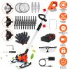 Cordless Grass Trimmer With Wheels 2Pcs 3.0Ah Batteries Rechargeable 3 Types Of Blades Head Angle Adjustable Lightweight