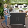Outdoor Grill Cart With Storage Kitchen Prep Station Cart Outdoor Grill Table With Wheels Sink For Patio Backyard Bbq