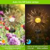 Solar Powered Sun Stake Lamp Ip54 Waterproof Decorative Lamp Crackle Glass Globe Stake Lights For Garden Lawn Yard Driveway