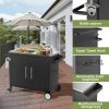 Outdoor Grill Cart With Storage Kitchen Prep Station Cart Outdoor Grill Table With Wheels Sink For Patio Backyard Bbq