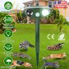 Solar Ultrasonic Animal Repeller Pir Sensor Animal Repellent Chaser With Flashing Light Ipx4 Waterproof For Chasing Deer Raccoon Squirrel Rat Skunk