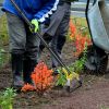 Adjustable SS Garden Hoe 46.06In Handheld Stirrup Hula Hoe Scuffle Loop Hoe Gardening Rake Weeding Loosening Soil