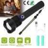 Led Tactical Flashlights 30000Lm Usb Rechargeable Flashlight Water-Resistant Zoomable Led Torch 3 Modes Sos 3200Mah Battery