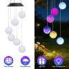 Solar Ball Wind Chime 7 Color Changing Wind Chime For Outside Ipx4 Waterproof Outdoor Garden Yard Decor