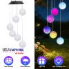 Solar Ball Wind Chime 7 Color Changing Wind Chime For Outside Ipx4 Waterproof Outdoor Garden Yard Decor