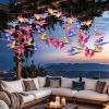 Solar Butterfly 7 Color Changing Wind Chimes For Outside 2Pack Ipx4 Waterproof Outdoor Garden Yard Decor Porch
