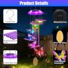 Solar Butterfly Wind Chime With Aluminum Tubes 7 Color Changing Wind Chime For Outside Ip44 Waterproof Outdoor Garden Yard Decor