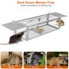 Dual Door Rat Trap Cage Humane Live Rodent Dense Mesh Trap Cage Zinc Electroplating Mice Mouse Control Bait Catch With 2 Detachable U Shaped Rod