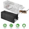 Heavy Duty Folding Live Animal Trap Cage 31X12X11” Waterproof Cover Humane Easy To Catch And Release Trap For Stray Cats Raccoons Squirrel Skunk