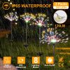 Solar Powered Starburst / Firework Lights 240 Led Garden Path Decor Lights 2Pcs